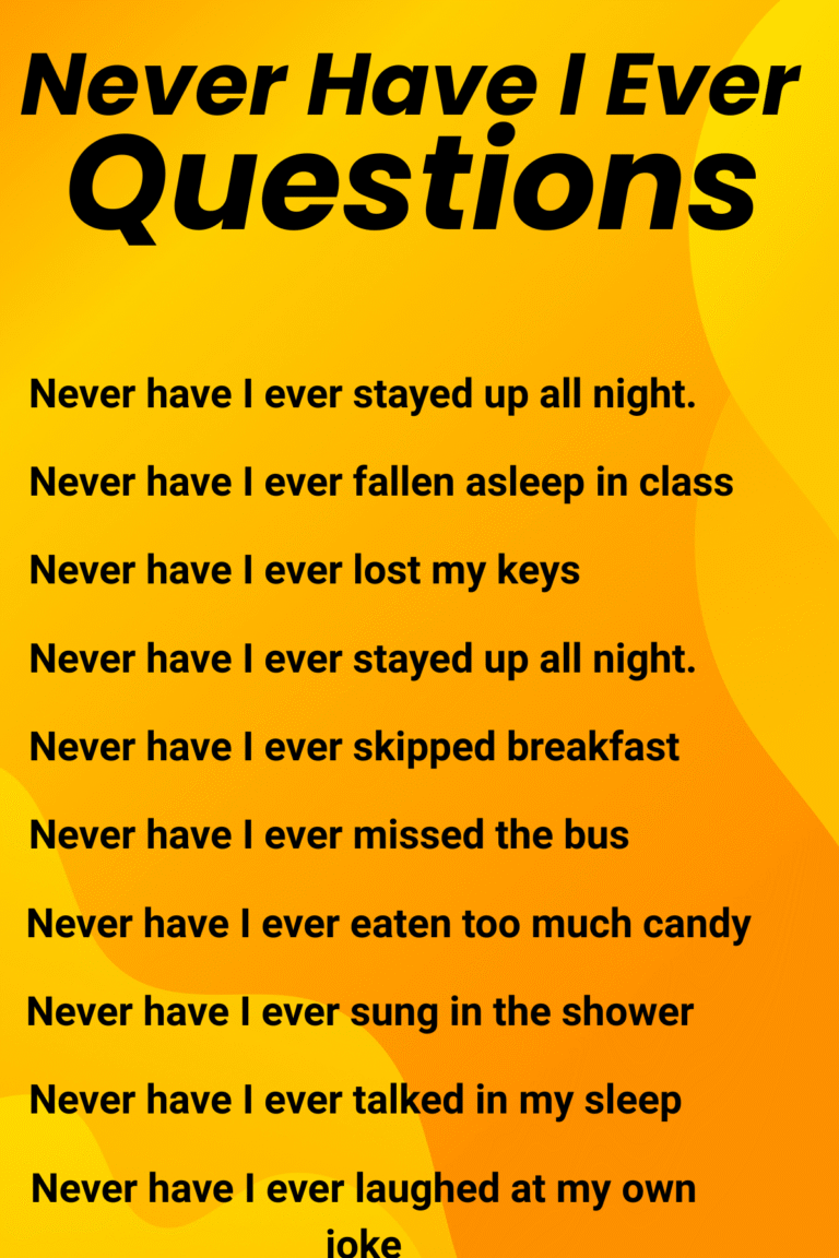 Never Have I Ever Questions